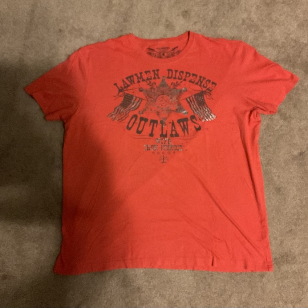 Express Outlaws Graphic Short Sleeve Tee - Orange